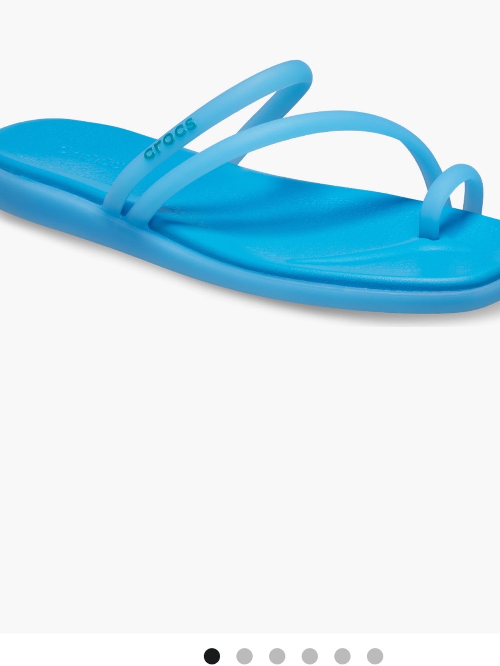 CROCS Women's Slim Strappy Flip Flops Toe loop sandal in Miami Frosted Blue NWT - Picture 7 of 10